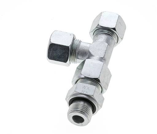 14S & M20x1.5 Zink Plated Steel Right Angle Tee Cutting Fitting with Male Threads 630 bar Adjustable ISO 8434-1