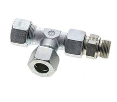 20S & M27x2 Zink Plated Steel Right Angle Tee Cutting Fitting with Male Threads 400 bar Adjustable ISO 8434-1