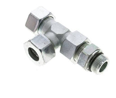 25S & M33x2 Zink Plated Steel Right Angle Tee Cutting Fitting with Male Threads 400 bar Adjustable ISO 8434-1