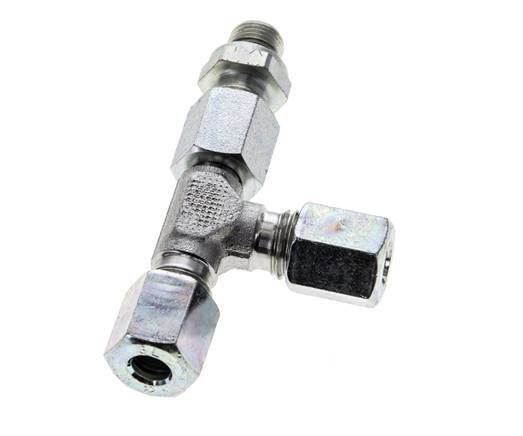 6L & G1/8'' Zink Plated Steel Right Angle Tee Cutting Fitting with Male Threads 315 bar Adjustable ISO 8434-1