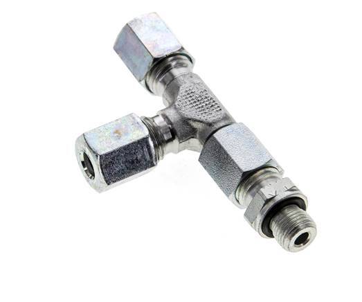 6L & G1/8'' Zink Plated Steel Right Angle Tee Cutting Fitting with Male Threads 315 bar Adjustable ISO 8434-1