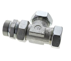 42L & G1-1/2'' Zink Plated Steel Right Angle Tee Cutting Fitting with Male Threads 160 bar Adjustable ISO 8434-1