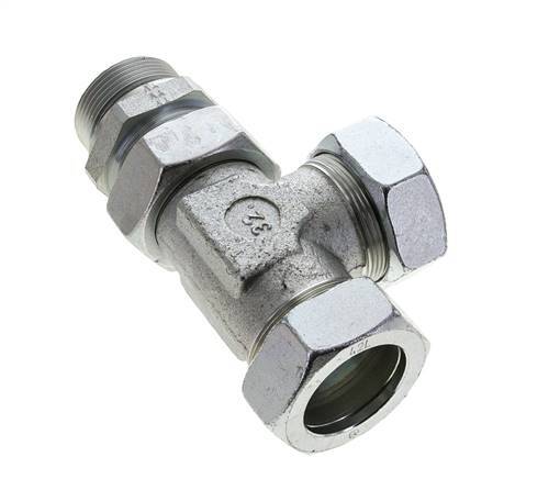 42L & G1-1/2'' Zink Plated Steel Right Angle Tee Cutting Fitting with Male Threads 160 bar Adjustable ISO 8434-1