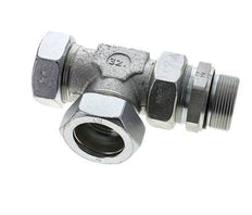 42L & G1-1/2'' Zink Plated Steel Right Angle Tee Cutting Fitting with Male Threads 160 bar Adjustable ISO 8434-1