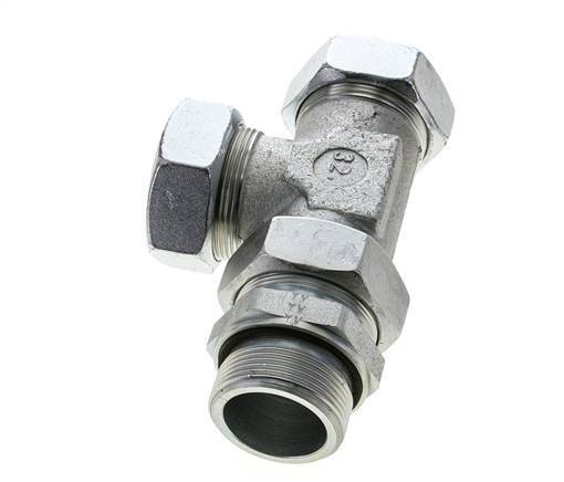 42L & G1-1/2'' Zink Plated Steel Right Angle Tee Cutting Fitting with Male Threads 160 bar Adjustable ISO 8434-1