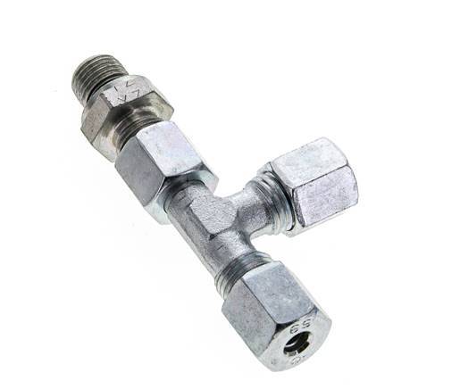 6S & G1/4'' Zink Plated Steel Right Angle Tee Cutting Fitting with Male Threads 630 bar Adjustable ISO 8434-1