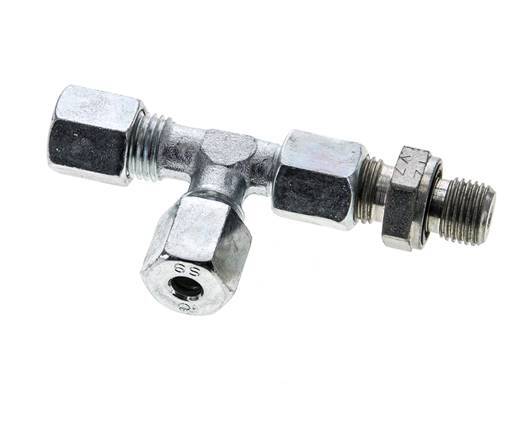 6S & G1/4'' Zink Plated Steel Right Angle Tee Cutting Fitting with Male Threads 630 bar Adjustable ISO 8434-1