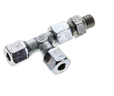 8S & G1/4'' Zink Plated Steel Right Angle Tee Cutting Fitting with Male Threads 630 bar Adjustable ISO 8434-1