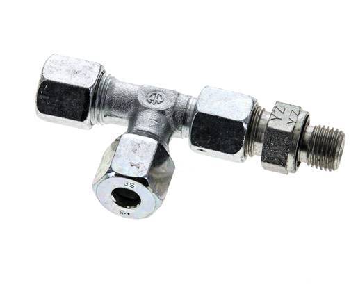 8S & G1/4'' Zink Plated Steel Right Angle Tee Cutting Fitting with Male Threads 630 bar Adjustable ISO 8434-1