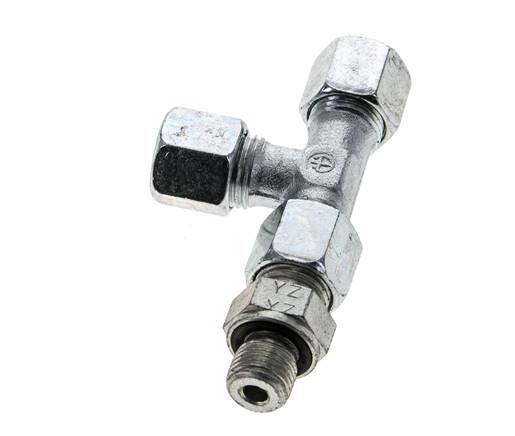 8S & G1/4'' Zink Plated Steel Right Angle Tee Cutting Fitting with Male Threads 630 bar Adjustable ISO 8434-1