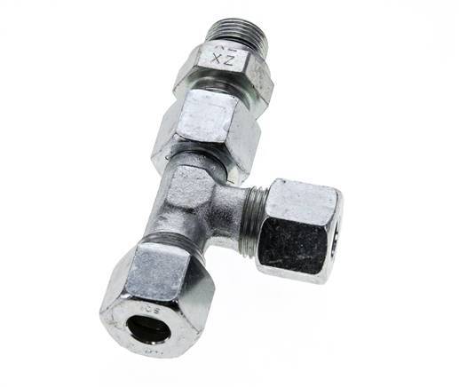 10S & G3/8'' Zink Plated Steel Right Angle Tee Cutting Fitting with Male Threads 630 bar Adjustable ISO 8434-1