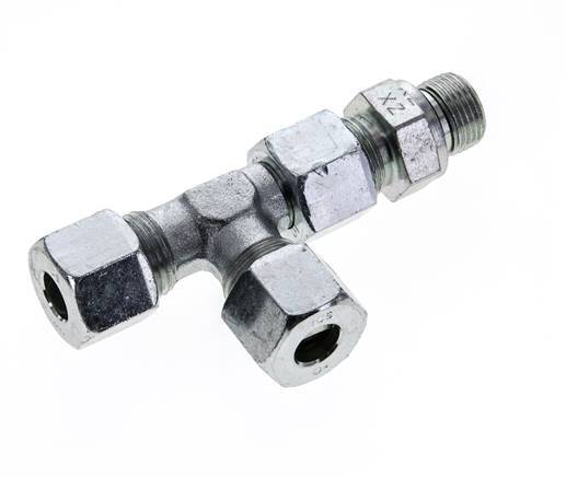 10S & G3/8'' Zink Plated Steel Right Angle Tee Cutting Fitting with Male Threads 630 bar Adjustable ISO 8434-1