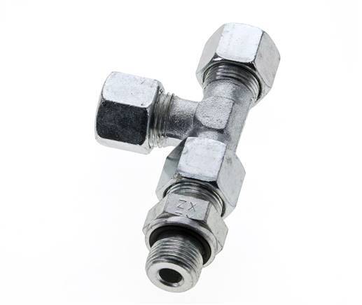 10S & G3/8'' Zink Plated Steel Right Angle Tee Cutting Fitting with Male Threads 630 bar Adjustable ISO 8434-1