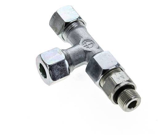 12S & G3/8'' Zink Plated Steel Right Angle Tee Cutting Fitting with Male Threads 630 bar Adjustable ISO 8434-1