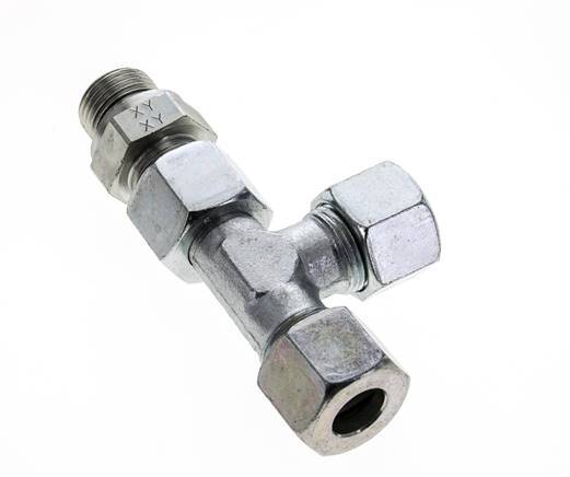 14S & G1/2'' Zink Plated Steel Right Angle Tee Cutting Fitting with Male Threads 630 bar Adjustable ISO 8434-1