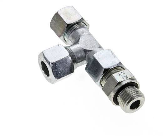 14S & G1/2'' Zink Plated Steel Right Angle Tee Cutting Fitting with Male Threads 630 bar Adjustable ISO 8434-1