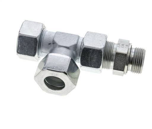 25S & G1'' Zink Plated Steel Right Angle Tee Cutting Fitting with Male Threads 400 bar Adjustable ISO 8434-1