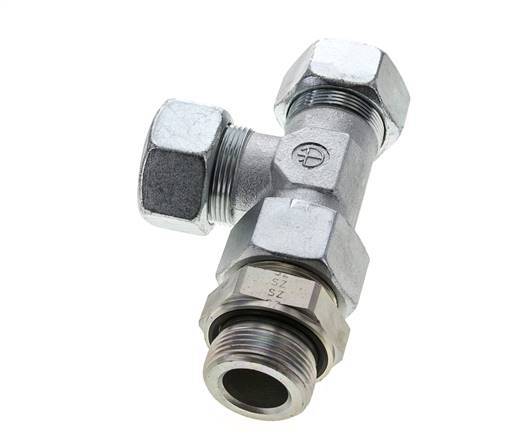 30S & G1-1/4'' Zink Plated Steel Right Angle Tee Cutting Fitting with Male Threads 400 bar Adjustable ISO 8434-1