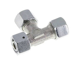 Racor de corte en T en ángulo recto de acero galvanizado 12L con rótula 315 bar NBR ajustable ISO 8434-1