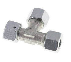 Racor de corte en T en ángulo recto de acero galvanizado 12L con rótula 315 bar NBR ajustable ISO 8434-1