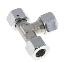 Racor de corte en T en ángulo recto de acero galvanizado 12L con rótula 315 bar NBR ajustable ISO 8434-1