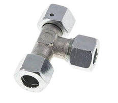 Racor de corte en T en ángulo recto de acero galvanizado 12L con rótula 315 bar NBR ajustable ISO 8434-1