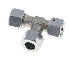 Racor de corte en T en ángulo recto de acero galvanizado 12L con rótula 315 bar NBR ajustable ISO 8434-1