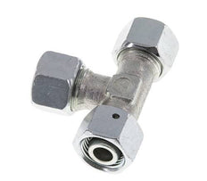 Racor de corte en T en ángulo recto de acero galvanizado 12L con rótula 315 bar NBR ajustable ISO 8434-1