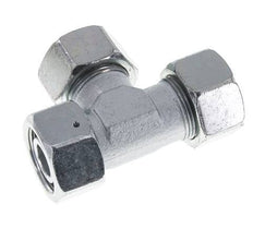 25S Racor en T en ángulo recto de acero zincado con rótula 400 bar NBR ajustable ISO 8434-1