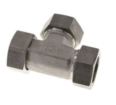 Racor en T en ángulo recto de acero inoxidable 35L con rótula 160 bar FKM ajustable ISO 8434-1