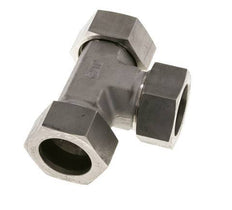Racor en T en ángulo recto de acero inoxidable 35L con rótula 160 bar FKM ajustable ISO 8434-1