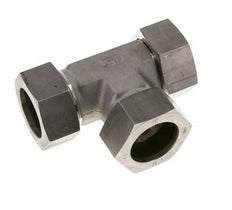 Racor en T en ángulo recto de acero inoxidable 35L con rótula 160 bar FKM ajustable ISO 8434-1