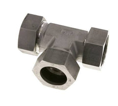Racor en T en ángulo recto de acero inoxidable 35L con rótula 160 bar FKM ajustable ISO 8434-1