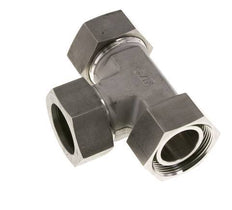 Racor en T en ángulo recto de acero inoxidable 35L con rótula 160 bar FKM ajustable ISO 8434-1