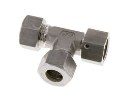 Racor de compresión en T en ángulo recto de acero inoxidable 15L con rótula 315 bar FKM ajustable ISO 8434-1