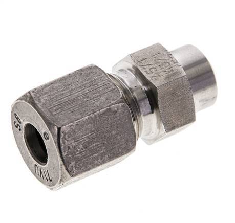 8S & 13mm Stainless Steel Straight Cutting Fitting with Welding End 600 bar ISO 8434-1