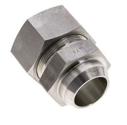 38S & 44mm Stainless Steel Straight Cutting Fitting with Welding End 315 bar ISO 8434-1