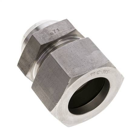 38S & 44mm Stainless Steel Straight Cutting Fitting with Welding End 315 bar ISO 8434-1