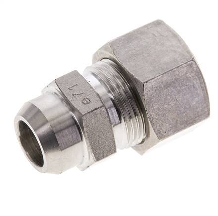 15L & 19mm Stainless Steel Straight Compression Fitting with Welding End 315 bar ISO 8434-1