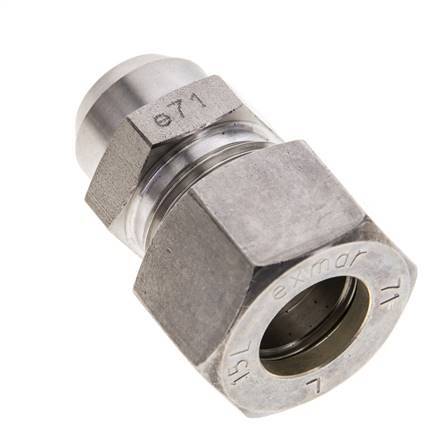 15L & 19mm Stainless Steel Straight Compression Fitting with Welding End 315 bar ISO 8434-1