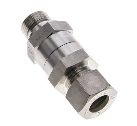 Hydraulic Check Valve Compression Ring 15L (M22x1.5) & G1/2'' Male Stainless Steel 1-250bar (15-3625)psi Tube-Thread ISO 8434-1