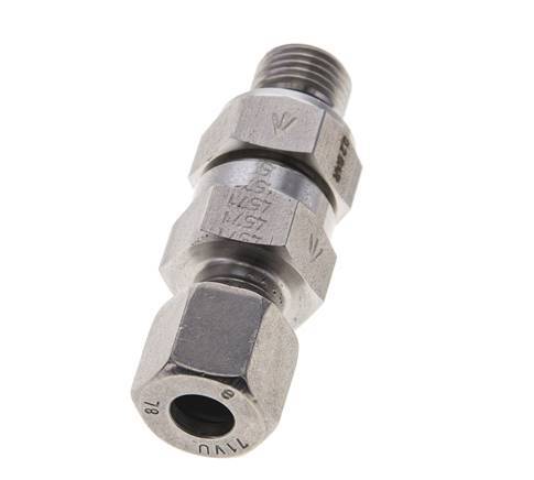 Hydraulic Check Valve Cutting Ring 8L (M14x1.5) & G1/4'' Male Stainless Steel 0.2-250bar (3-3625)psi Thread-Tube ISO 8434-1