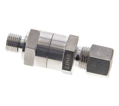 Hydraulic Check Valve Compression Ring 10L (M16x1.5) & G1/4'' Male Stainless Steel 1-250bar (15-3625)psi Thread-Tube ISO 8434-1