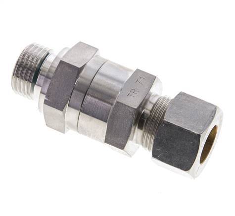 Hydraulic Check Valve Compression Ring 15L (M22x1.5) & G1/2'' Male Stainless Steel 1-250bar (15-3625)psi Thread-Tube ISO 8434-1