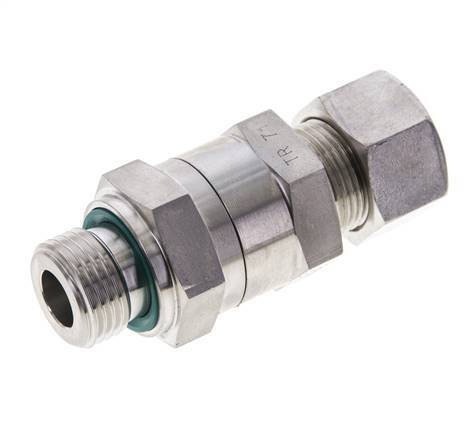 Hydraulic Check Valve Compression Ring 15L (M22x1.5) & G1/2'' Male Stainless Steel 1-250bar (15-3625)psi Thread-Tube ISO 8434-1