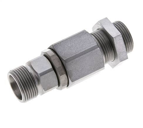 16S Acero zincado Rótula con guía de bola Racor pasamuros 350 bar NBR ISO 8434-1