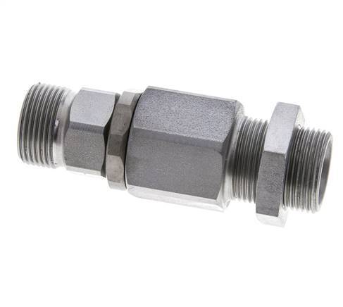 16S Acero zincado Rótula con guía de bola Racor pasamuros 350 bar NBR ISO 8434-1