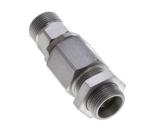 16S Acero zincado Rótula con guía de bola Racor pasamuros 350 bar NBR ISO 8434-1