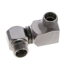 Racor doble giratorio de acero zincado 16S DN 12350 bar NBR ISO 8434-1
