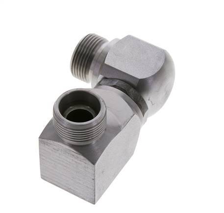 Racor doble giratorio de acero zincado 16S DN 12350 bar NBR ISO 8434-1